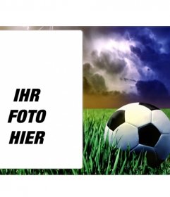 Sport Bilderrahmen mit einem Bild von einem Fußball auf grünem Gras