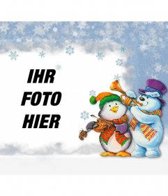 Zierrahmen für Kinder mit Tieren in Weihnachten