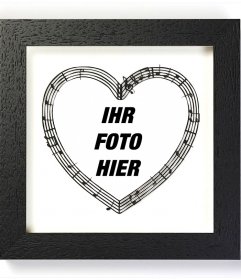 Bilderrahmen mit einem musikalischen Herzen 