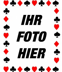 Fotorahmen mit Symbolen der Poker-Karten