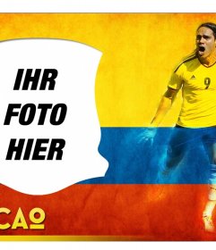 Foto-Montage mit Radamel Falcao, der kolumbianischen Fußballspieler