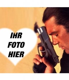 Foto-Montage von Antonio Banderas, in dem Sie ein Foto von Ihnen in Form eines Herzens hinzuzuf?gen