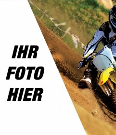 Fotomontage mit einem Motocross-Bike
