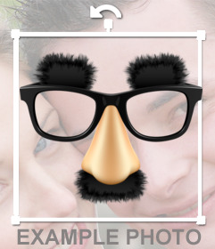 Aufkleber mit dem Schnurrbart Gläser und Augenbrauen von Groucho Marx, der große Komiker Sie in Ihre Fotos einfügen