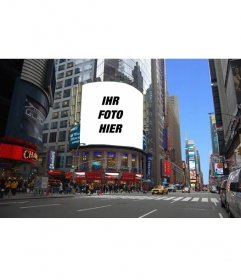 Fotomontage, um Ihr Foto auf einem Plakat von einer New Yorker Straße setzen