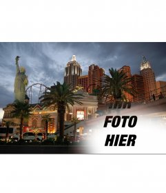 Fotomontage, um eine Collage mit New York in Las Vegas