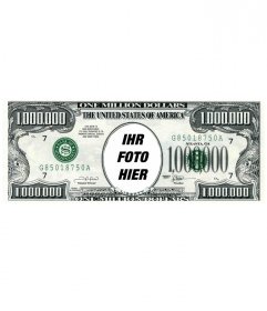 Fotomontage in dem du deine Fotos in eine Rechnung von einer Million Dollar