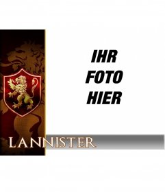 Fotomontage mit dem Schild des Hauses Lannister 