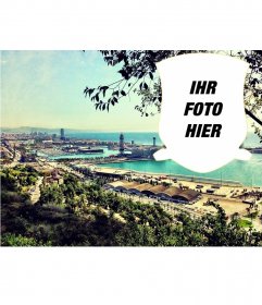Postkarte mit einer Landschaft von Barcelona