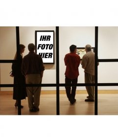 Fotomontage, um das Foto in ein modernes Museum setzen