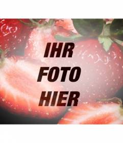 Fotografische Filter mit einigen Erdbeeren, um eine Collage mit Fotos online