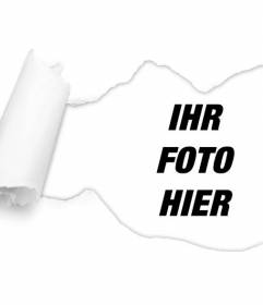 Heftiges Papier Wirkung zu setzen ein Foto nach innen und personalisieren Sie Ihre