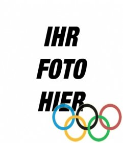 Fotomontage, um die Ringe der Olympischen Spiele in Ihr Foto legen