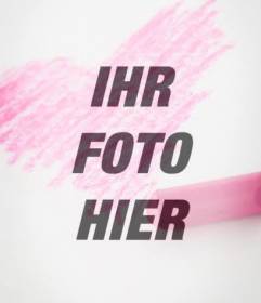 Photo Filter mit einem rosa Herz gezeichnet Kreide auf Ihr Foto setzen