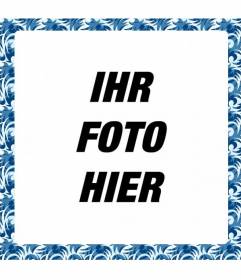 Fotorahmen mit quadratischen blauen Mosaik-Motive