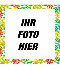 Quadratischen Rahmen mit bunten Blumen in Mosaik-Bilder einfacher anpassen und