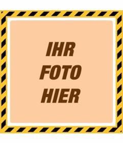 Fotorahmen gelb und schwarz Gefahr Stil mit einem Orange-Filter, um Ihre Fotos zu personalisieren