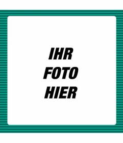 Quadratisch Bilderrahmen mit dunkelgrünen Streifen und hellgrün, um ein Bild und