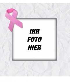 Fotorahmen unterstützen den Kampf gegen Krebs mit weißen strukturiertes Papier und