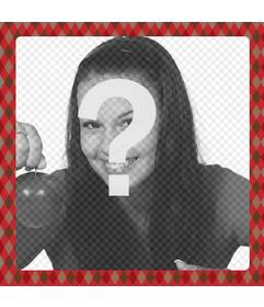 Squared Fotorahmen mit braunen und roten Diamanten