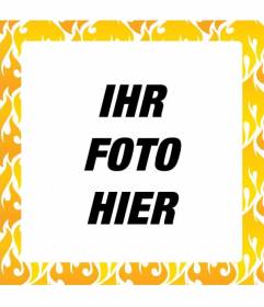 Quadratisch Bilderrahmen mit gelb und orange fire Mosaik