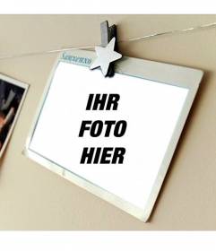 Fotomontage mit einem Feiertagspostkarte wo Sie Ihr Foto platzieren können und fügen Sie Text