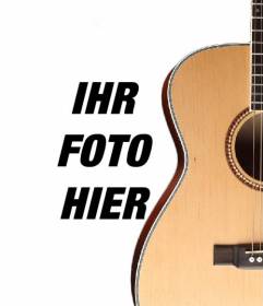 Fotomontage zu setzen eine spanische Gitarre in einem Foto und Text hinzufügen online