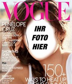 Fotomontage, wo man auf dem Cover des Magazins VOGUE erscheinen