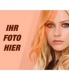 Erstellen Sie eine Collage mit Avril Lavigne und ein Bild von Ihnen, mit dekorativen orange Filter zu bearbeiten