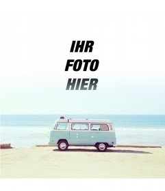 Hipster Fotomontage mit einem van