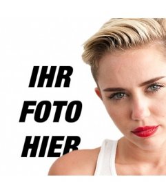 Legen Sie Ihr Foto zusammen mit Miley Cyrus mit dieser Montage können Sie online tun können