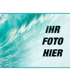 Dekorieren Sie Ihr Facebook-Profil mit einem personalisierten Cover mit Ihrem Foto und das blaue Meer mit einer großen Welle