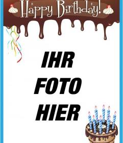 Alles Gute zum Geburtstag Karte mit geschmolzener Schokolade Rand 