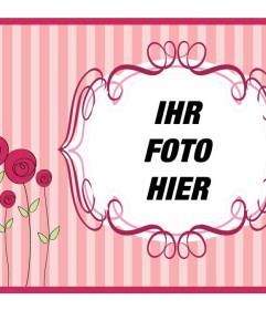 Muttertag Postkarte mit rosa Hintergrund mit Blumen auf Ihrem Foto und Text setzen, um ihr zu gratulieren