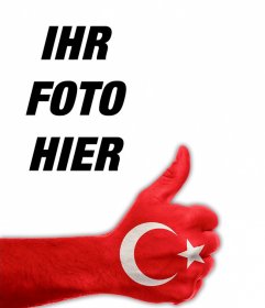 Ihr Profilbild mit dem Daumen nach oben und Flagge der Türkei 