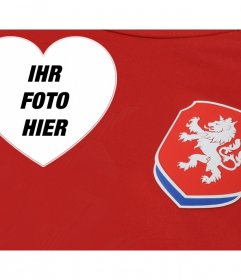 Unterstützt die Fußballmannschaft von Tschechische Republik mit diesem editierbaren Fotomontage