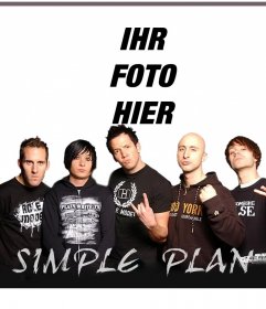 Ihr Foto mit den Mitgliedern der Band Simple Plan durch den Effekt dieser