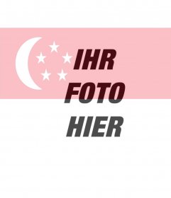 Montage an Singapur-Flagge mit einem Foto, das Sie hochladen setzen gemischt