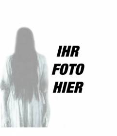 Fotomontage des ghost girl aus THE RING, die eine Montage des Geistes in Ihrem Foto machen kann