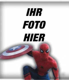 Spider-Man mit dem Schild von Captain America Ihr Foto