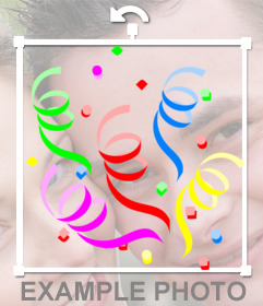 Sticker mit bunten Konfetti um Bilder zu dekorieren Online