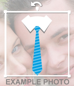 Blaue Krawatte auf Ihre Fotos zu platzieren und kostenlos