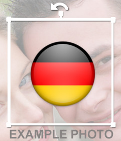 Dekorative Aufkleber auf eine Schaltfläche mit der Flagge von Deutschland 