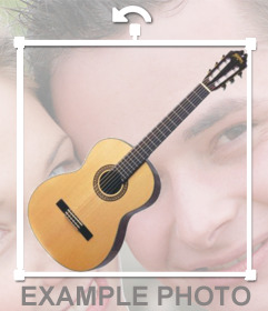 In einer spanischen Gitarre, um Ihre Fotos mit diesem Aufkleber