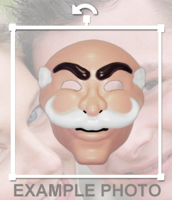 Maske der Gruppe von Hackern fsociety von Mr. Robot auf Ihre Fotos zu kleben