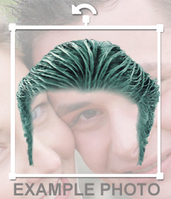 Fotomontage, eine Perücke für einen Mann gelierte Haare