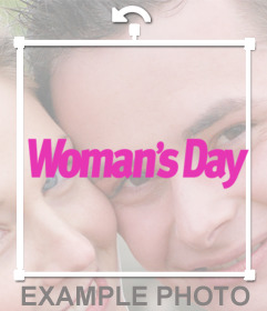 Aufkleber von Womans Day auf Ihre Bilder zu setzen und zu feiern