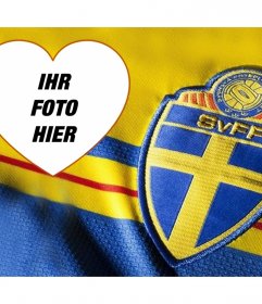 Montage Ihr Foto neben dem Fußballhemd von Schweden