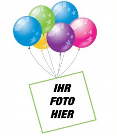 Foto-Effekt mit Luftballons und einem schwebenden Rahmen Ihr Foto