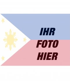 Foto Montage der philippinischen Flagge zusammen mit einem Foto, das Sie hochladen